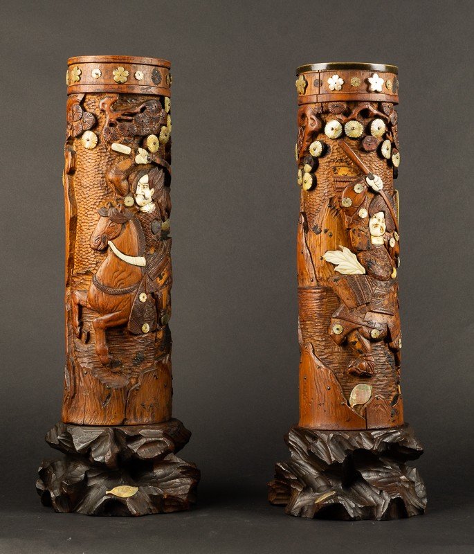 A Pair Of Shibayama Sculptures, Japan, Meiji Era, 19th Century.-photo-4