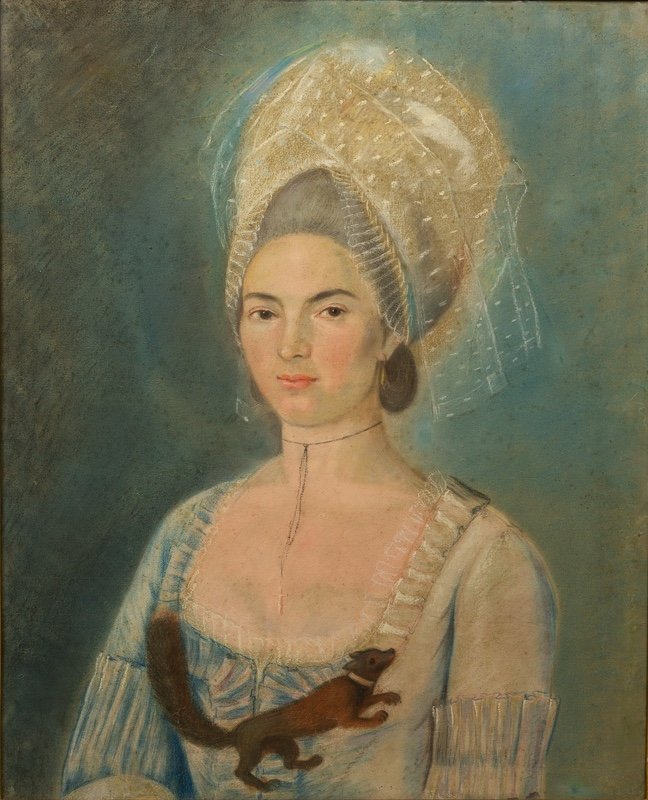 Dame Avec Un écureuil, Pastel, Classicisme, Vers 1780. -photo-2