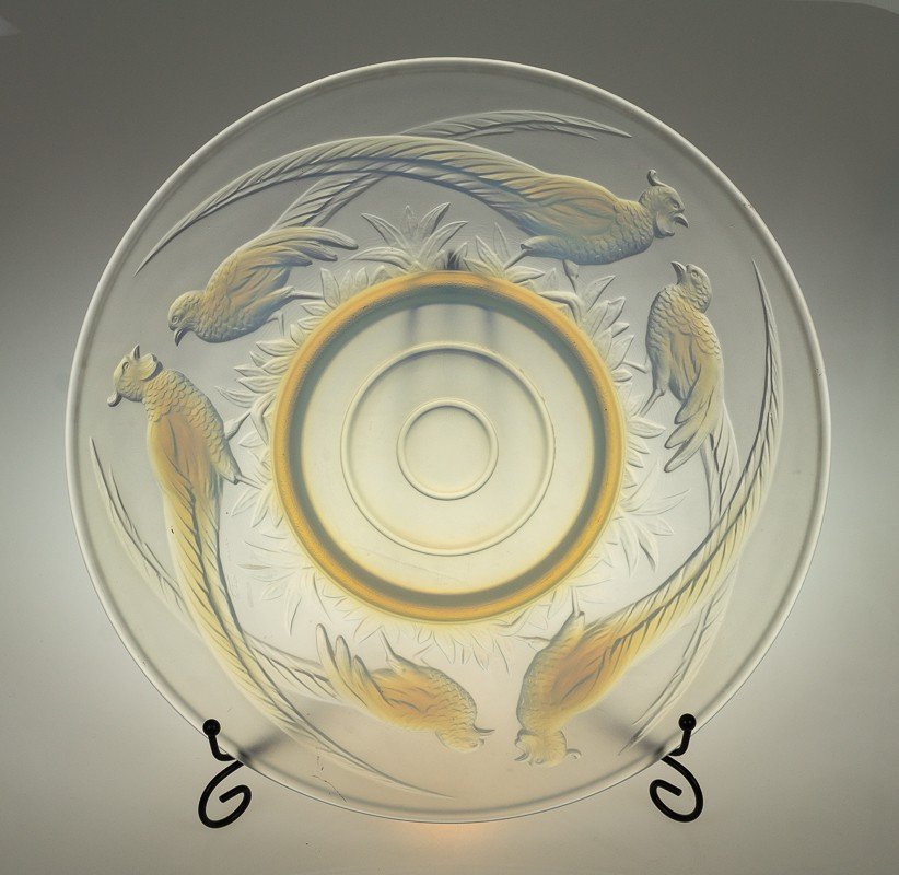 Large Dish With Birds, Verlux France, Art Deco, L 20/30-photo-1