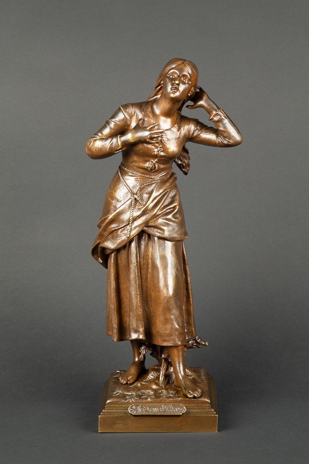 Joan Of Arc, Etienne Henri Dumaige, Bronze 19th Century