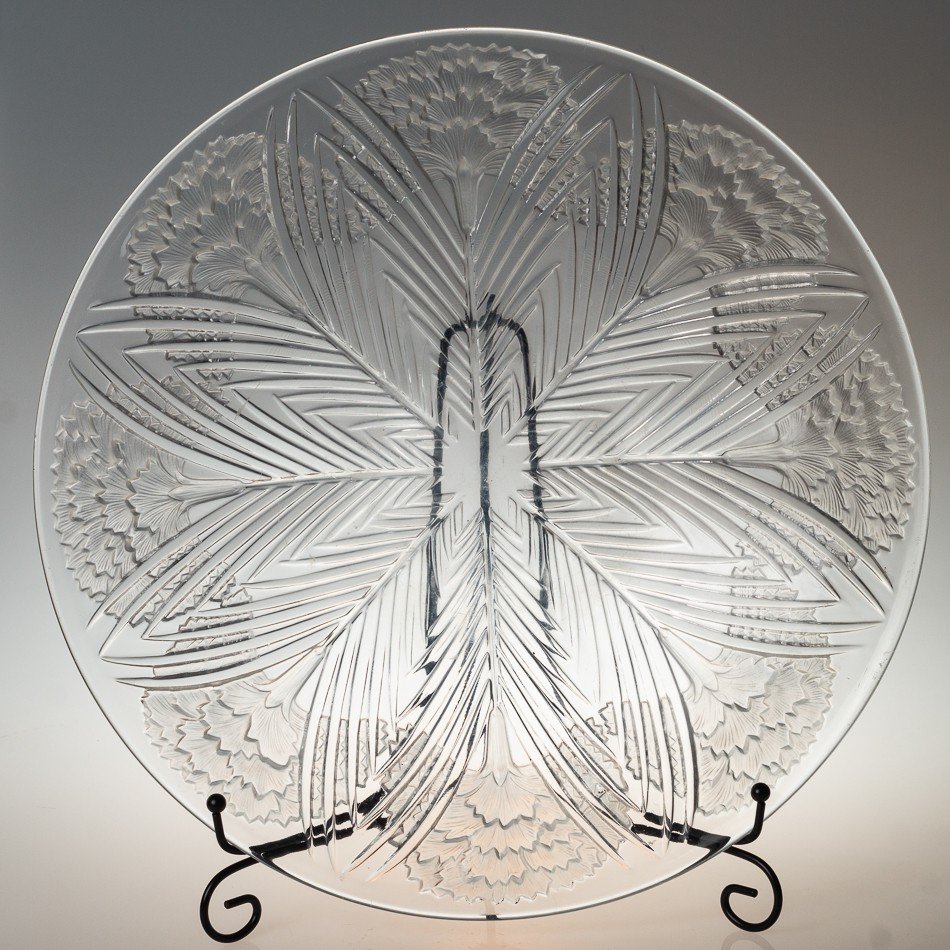 Plat d'Oeillets, René Lalique, Art Déco, Vers 1932