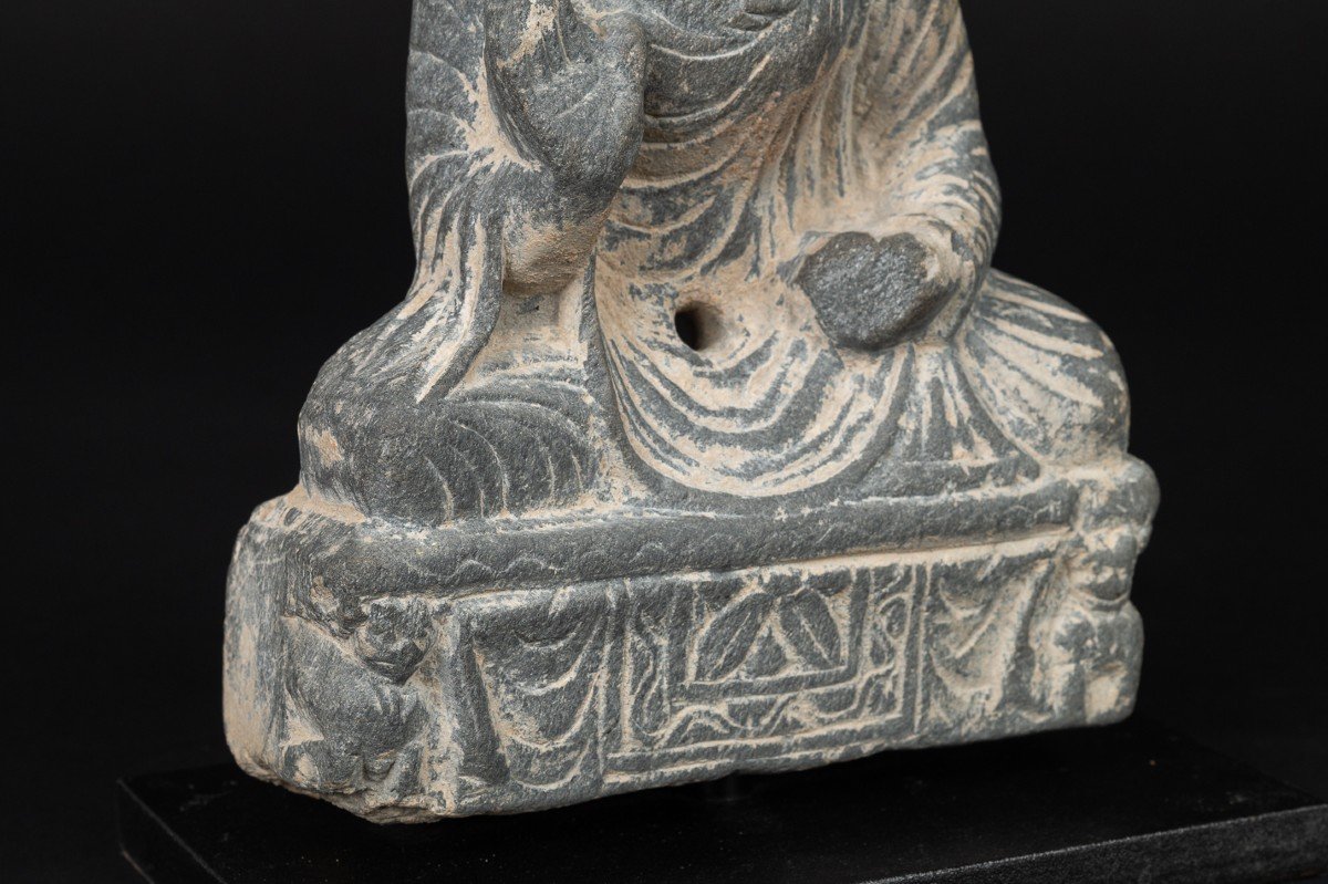 Buddha With Lions, Schist, Gandhara, 1st-5th Century Ad-photo-4