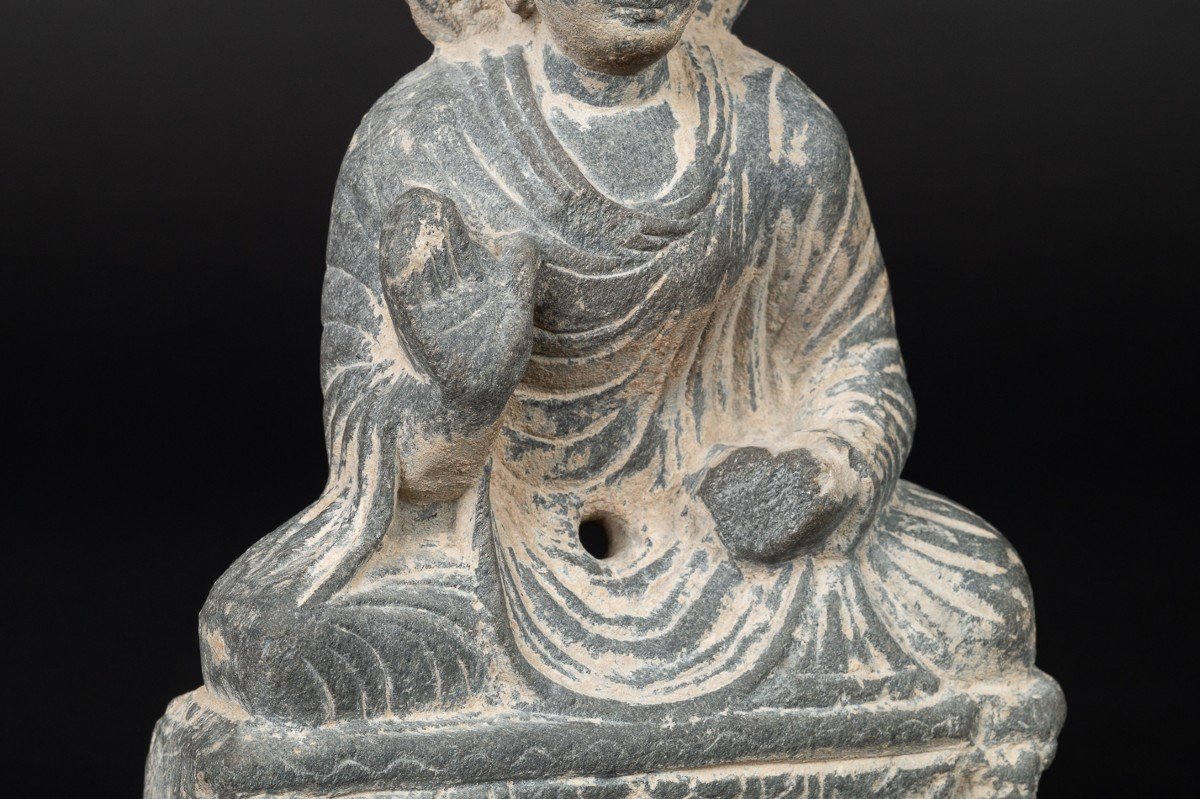 Buddha With Lions, Schist, Gandhara, 1st-5th Century Ad-photo-6