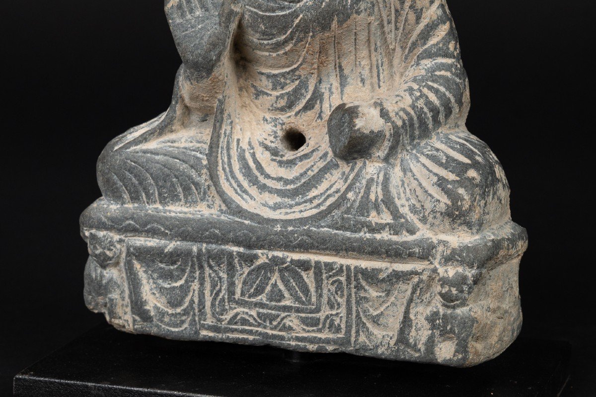 Buddha With Lions, Schist, Gandhara, 1st-5th Century Ad-photo-7