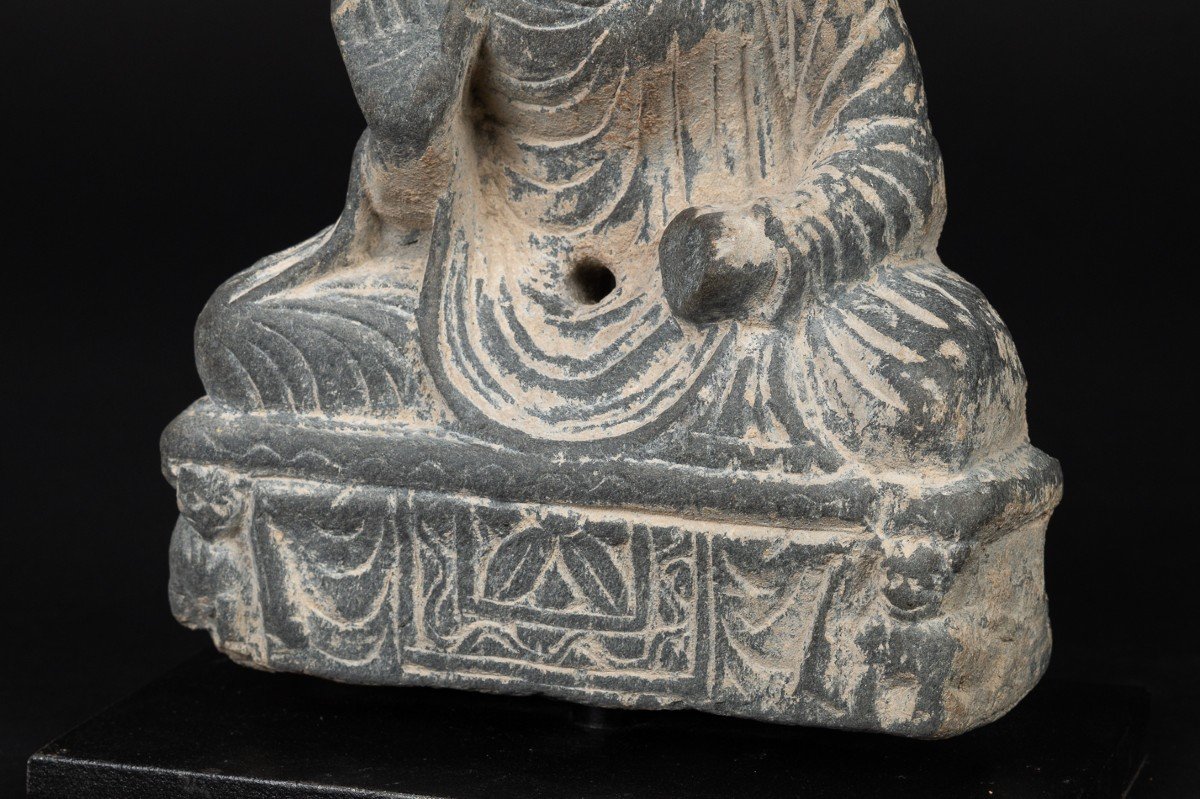 Bouddha Avec Des Lions, Schiste, Gandhara, 1er-5e Siècle Après J.-c. -photo-7