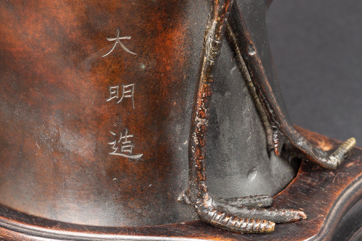 Fukurokuju Avec Grue, Okimono En Bronze, Japon, ère Meiji (1868-1912)  -photo-6