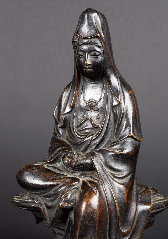 Kannon Bosatsu, Japon, Période Edo/meiji 19e Siècle, Bronze  