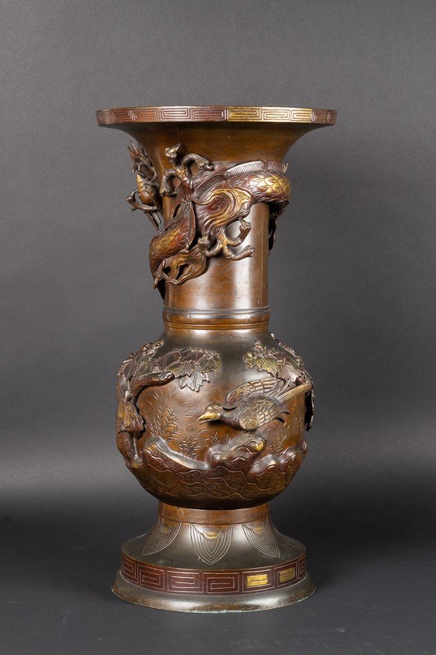 Large Vase With Dragon And Phoenix, Meiji Era Japan 19th Century-photo-4