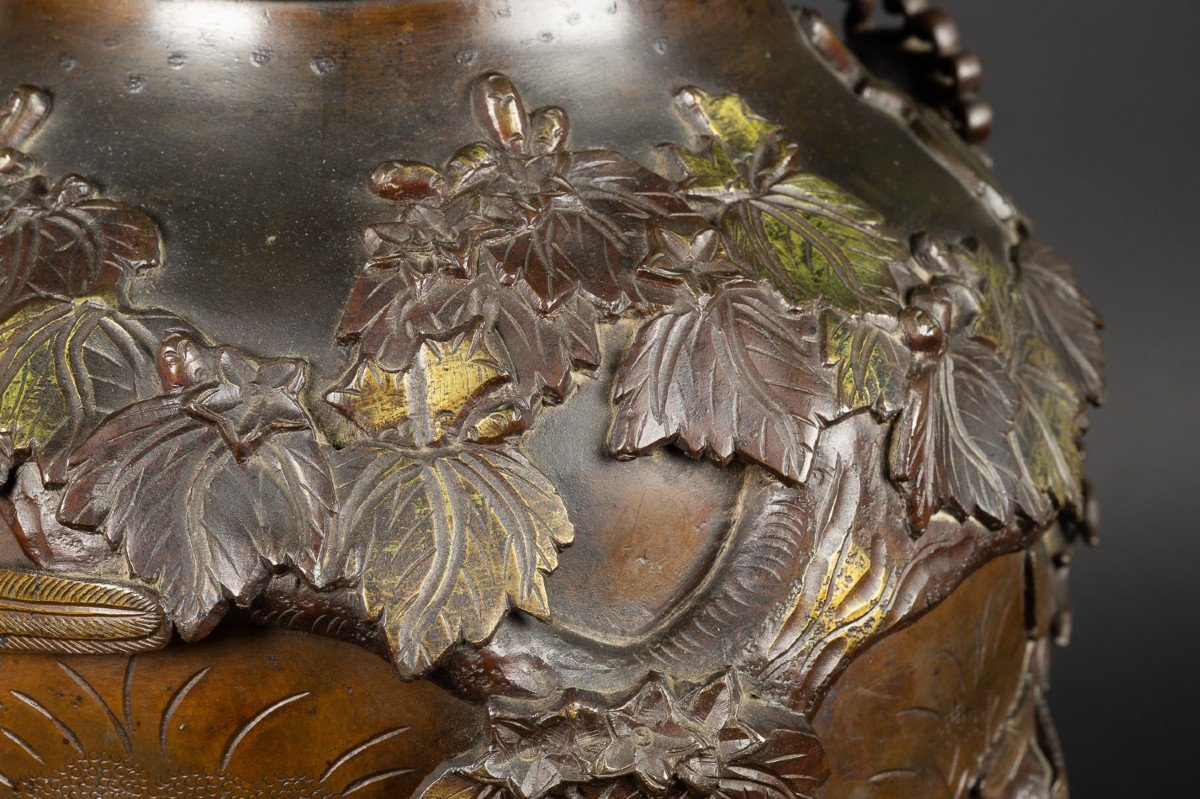 Large Vase With Dragon And Phoenix, Meiji Era Japan 19th Century-photo-6