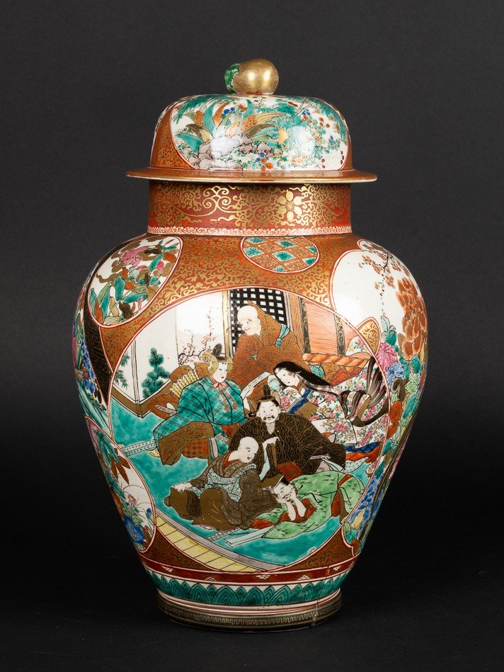 Vase Couvert, Kutani, Japon, ère Meiji (1868-1912) -photo-4