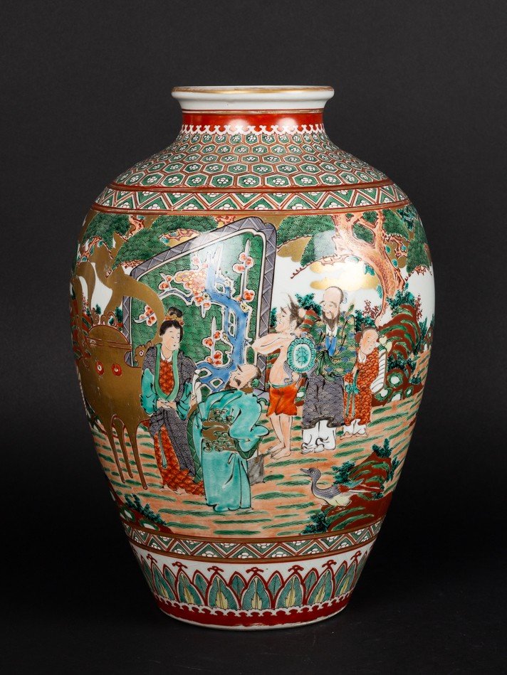 Vase Koro, Kutani, Japon, ère Meiji (1868-1912) 