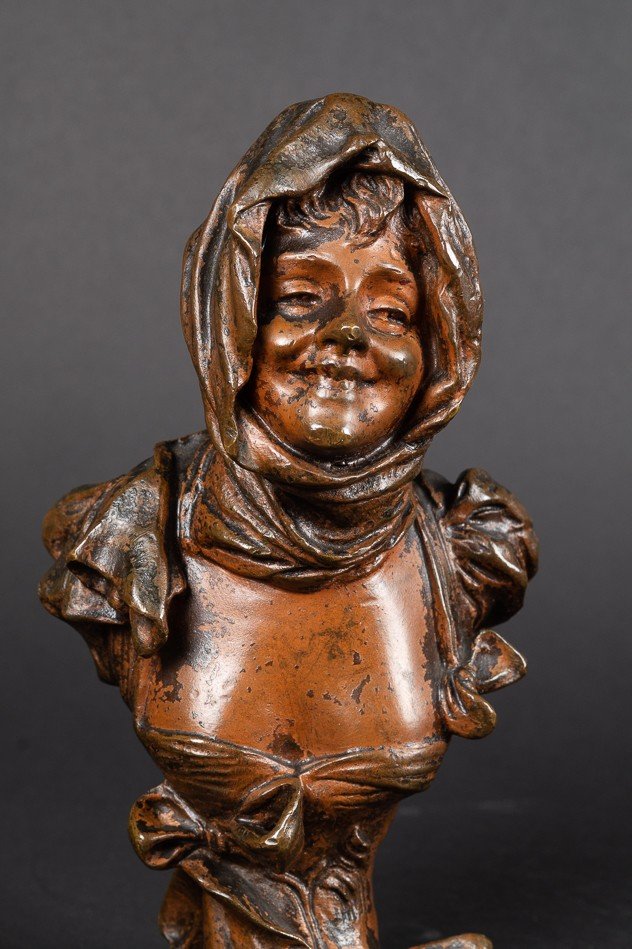 Buste d'une Jeune Fille, G. Van Der Straeten (1856-1928) -photo-2