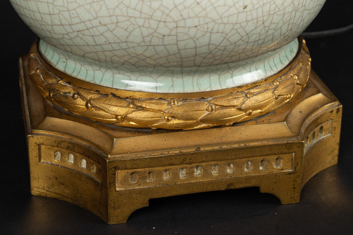 Vase-lampe, Céladon, Chine, Dynastie Qing, 18e/19e Siècle  -photo-8