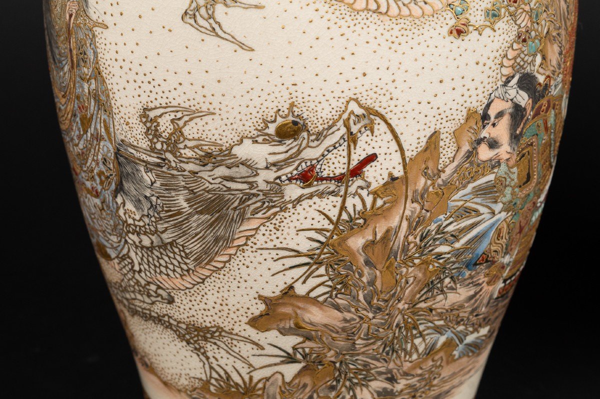 Pair Of Vases, Satsuma, Japan, Meiji Era (1868-1912)-photo-5