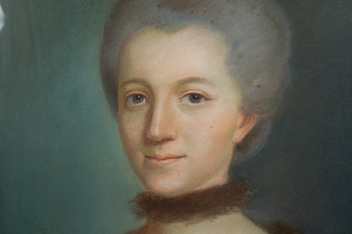 Portrait De Femme, Elisabeth Sophie Schmidt (1743-1787), France, Pastel, Rococo, Circa 1770. -photo-2