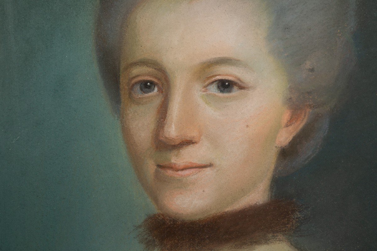 Portrait De Femme, Elisabeth Sophie Schmidt (1743-1787), France, Pastel, Rococo, Circa 1770. -photo-3