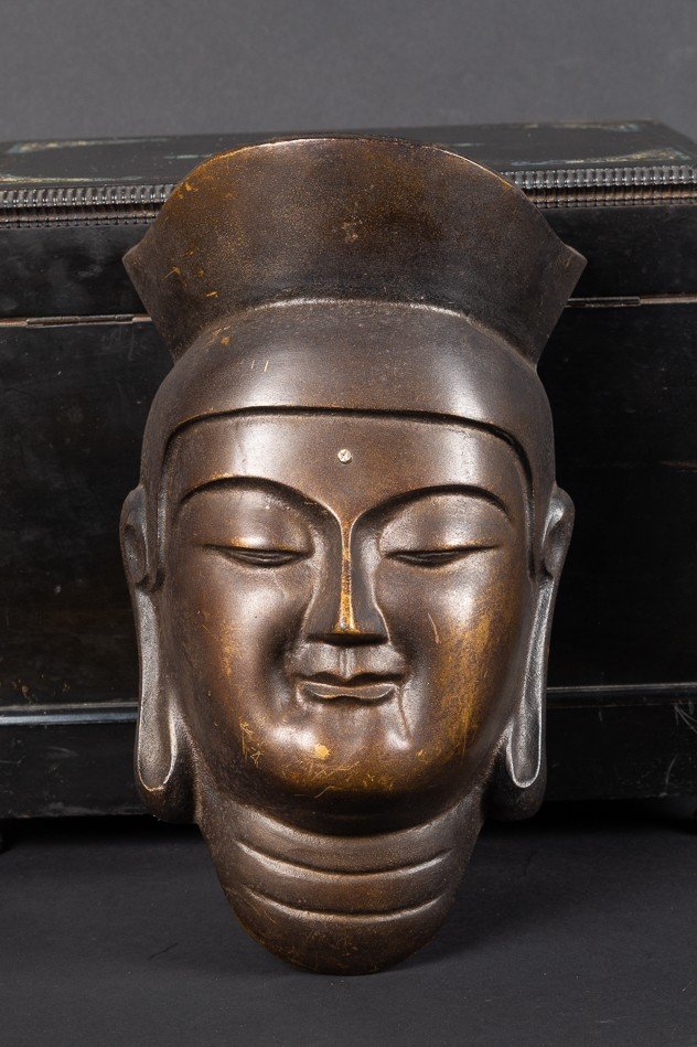 Masque De Bouddha Miroku, Japon, époque Edo/meiji, 19e Siècle. -photo-2