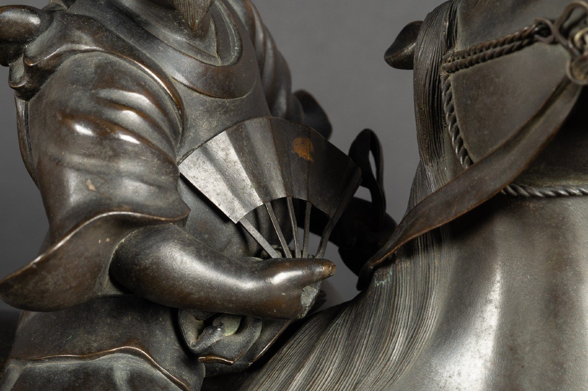 Daikoku à Cheval - Okimono, Masayuki, Bronze, Japon, ère Meiji (1868-1912) -photo-3