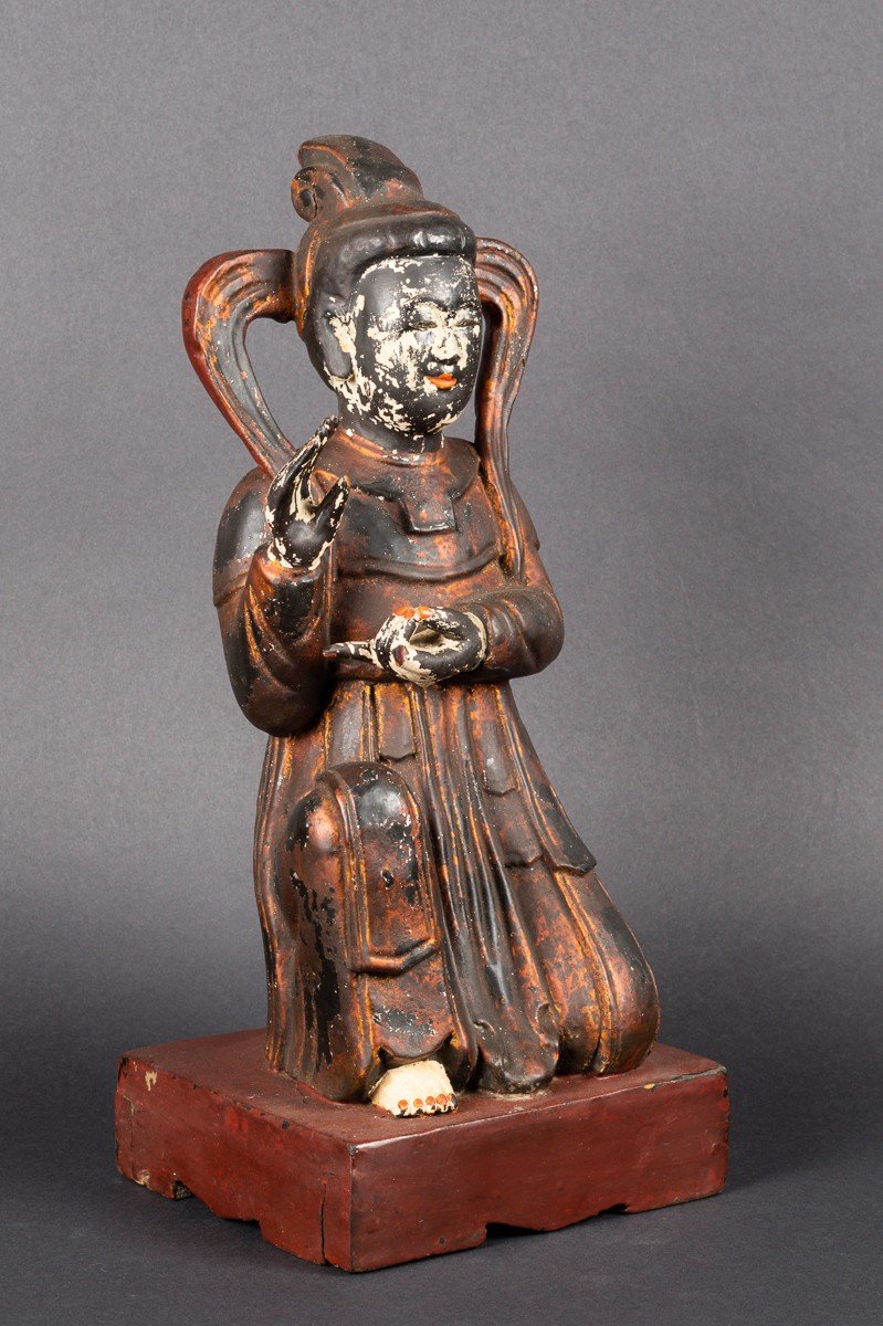 Guanyin, Bois Polychrome, Chine / Vietnam, XVIIIe / XIXe Siècle-photo-2