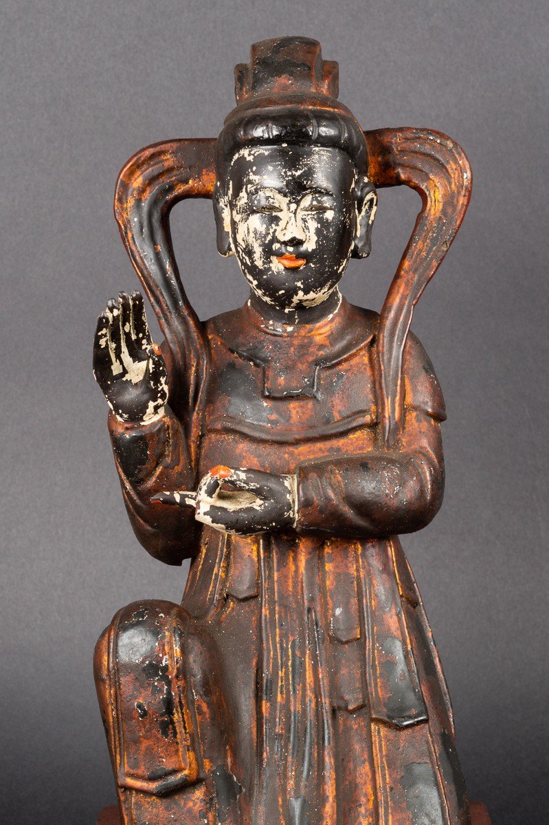 Guanyin, Bois Polychrome, Chine / Vietnam, XVIIIe / XIXe Siècle-photo-1