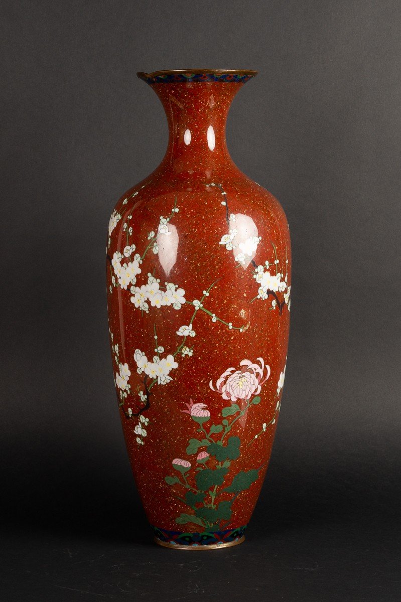 Grand Vase Cloisonné, Shippo-yaki, Japon, ère Meiji (1868-1912)-photo-4