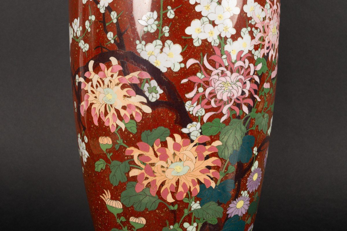 Large Cloisonne Vase, Shippo-yaki, Japan, Meiji Era (1868-1912)-photo-2