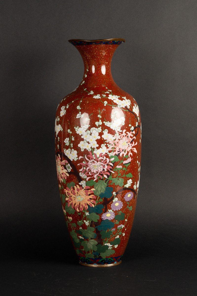 Grand Vase Cloisonné, Shippo-yaki, Japon, ère Meiji (1868-1912)