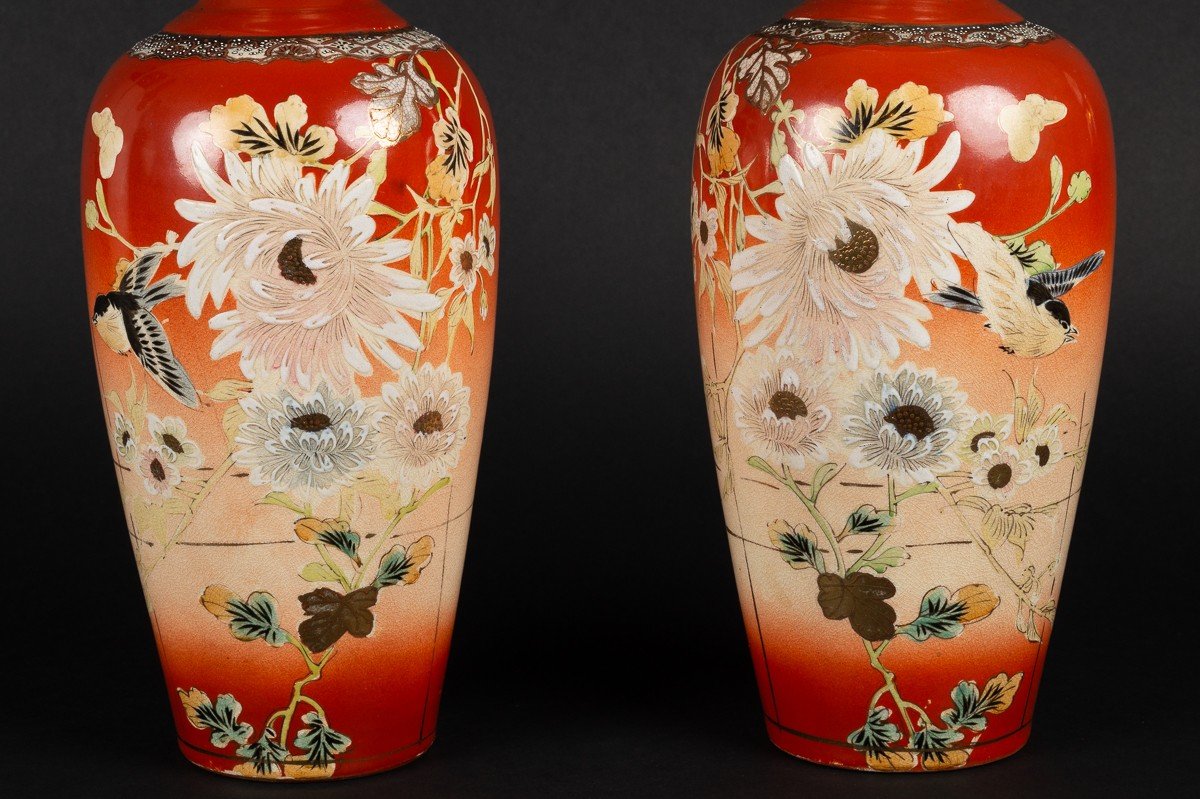 Paire De Vases Colorés, Satsuma, Japon, ère Meiji, Vers 1900 -photo-1