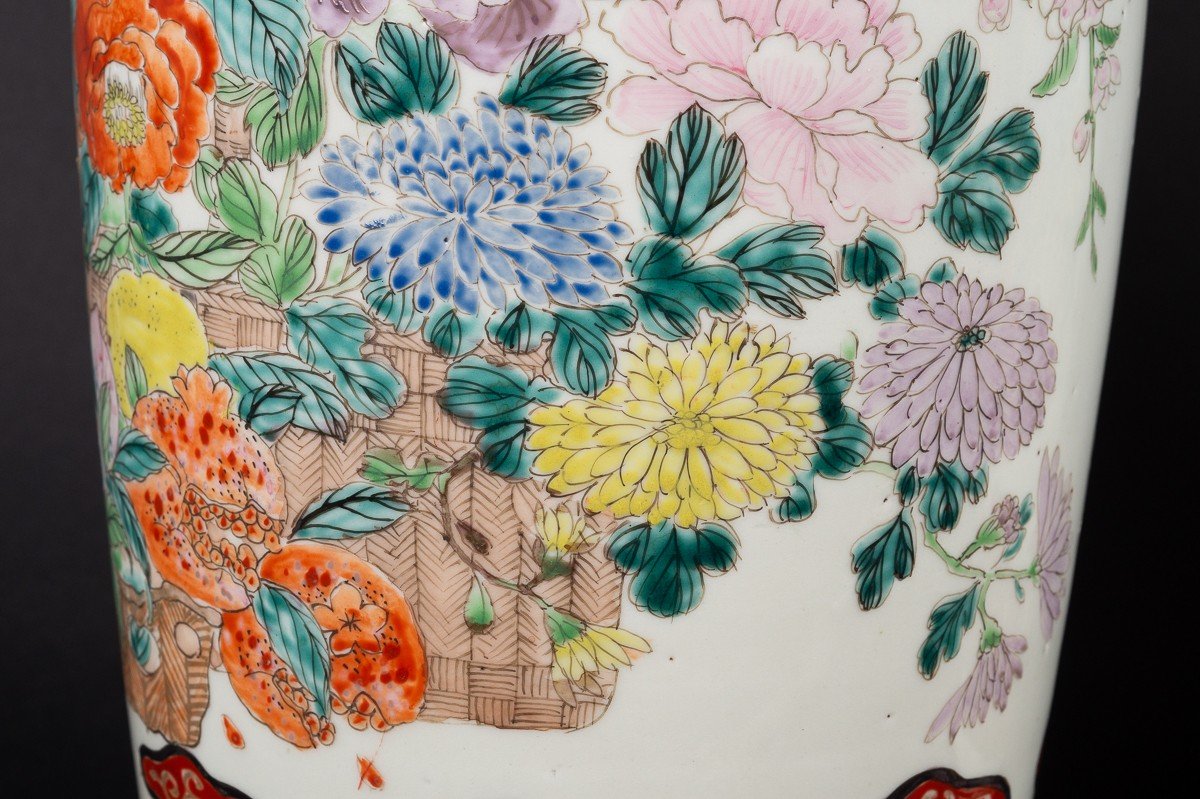 Paire De Grands Vases Avec Des Fleurs, Japon, Arita - Imari, ère Meiji -photo-3