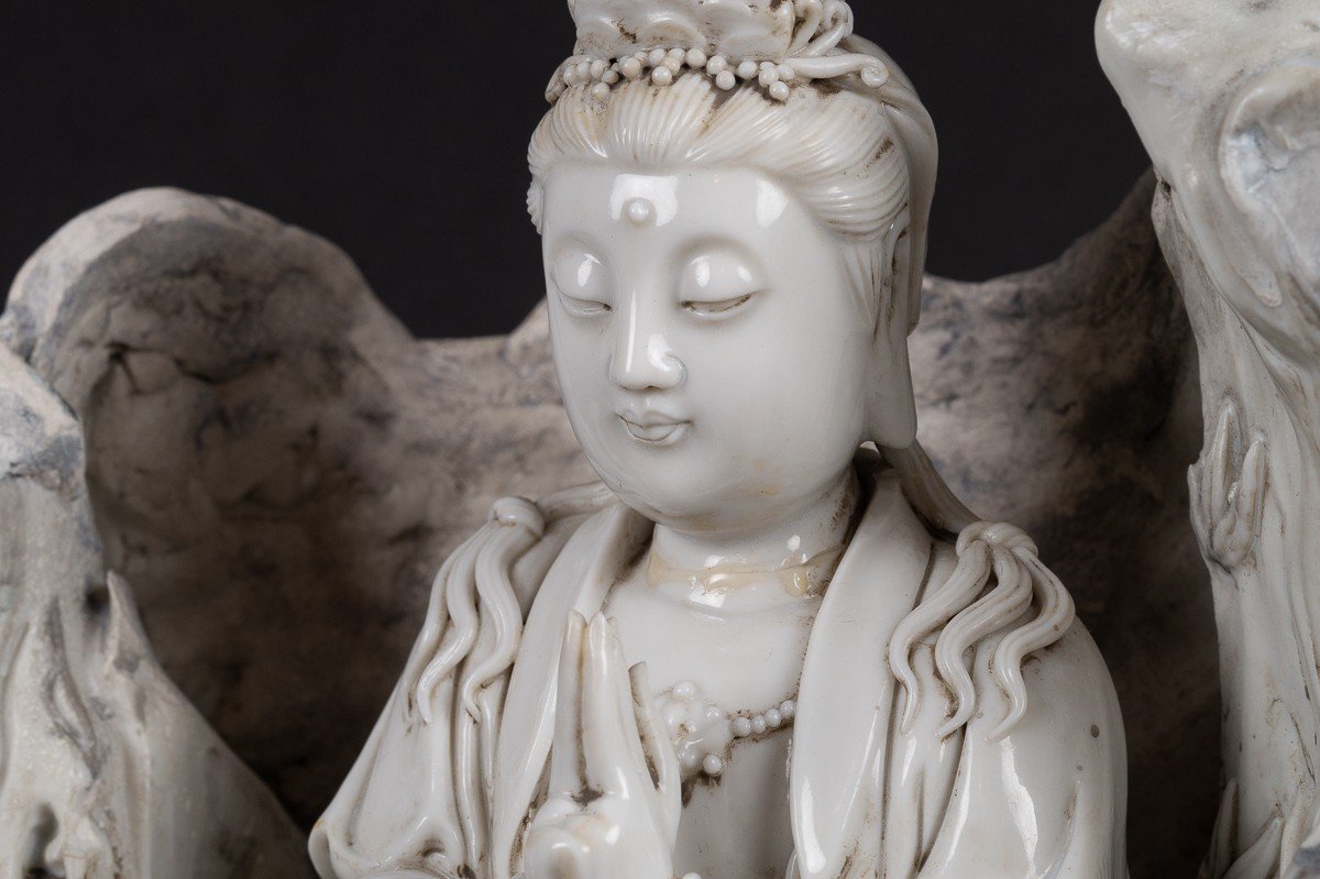 Guanyin Avec Enfants, Blanc De Chine, Chine, Dynastie Qing, XIXe Siècle.  -photo-6