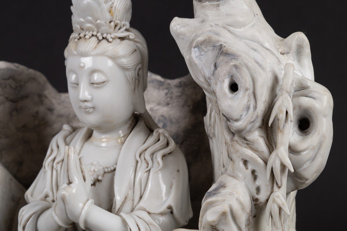 Guanyin Avec Enfants, Blanc De Chine, Chine, Dynastie Qing, XIXe Siècle.  -photo-7