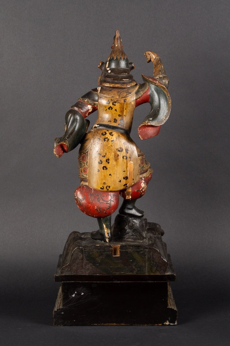 Zōchōten (virudhaka) - Heavenly King, Polychrome Wood, Japan, Edo Era, 18th / 19th Century.-photo-4