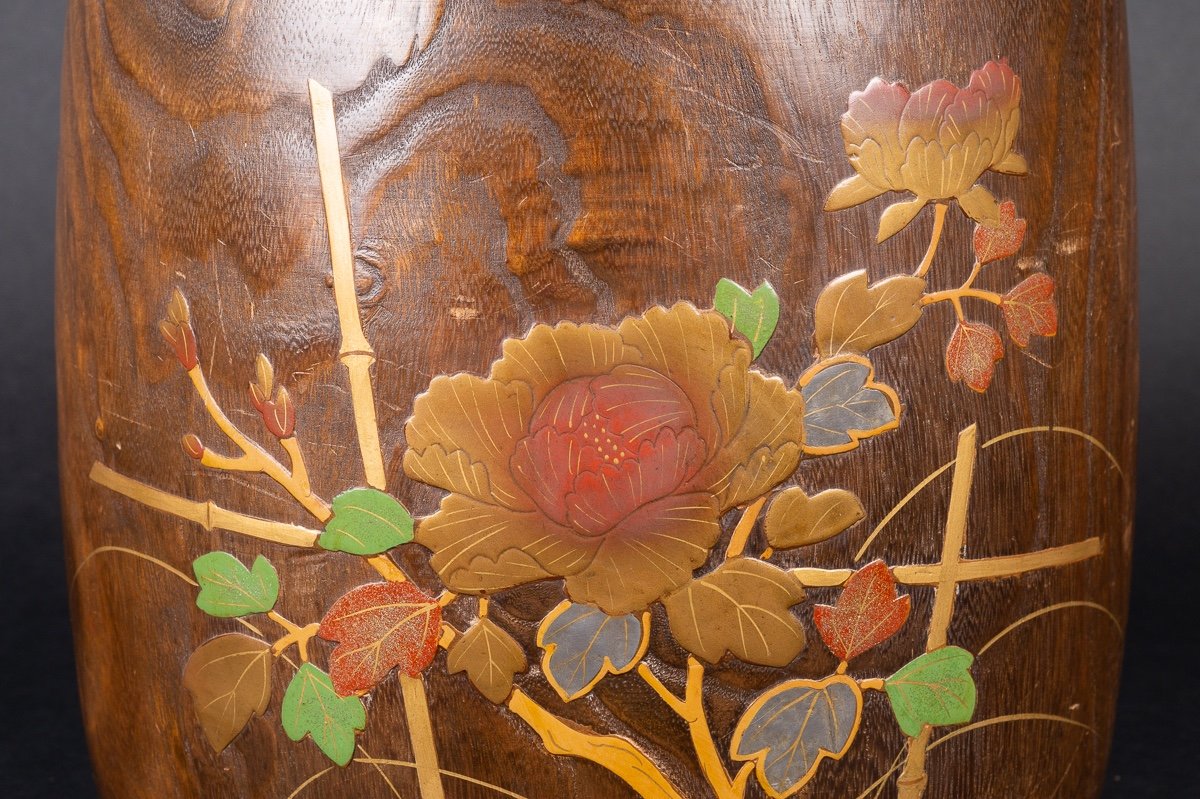 Hibachi Lacquered Kiri Wood (paulownia), Japan, Early. Twentieth Century-photo-2