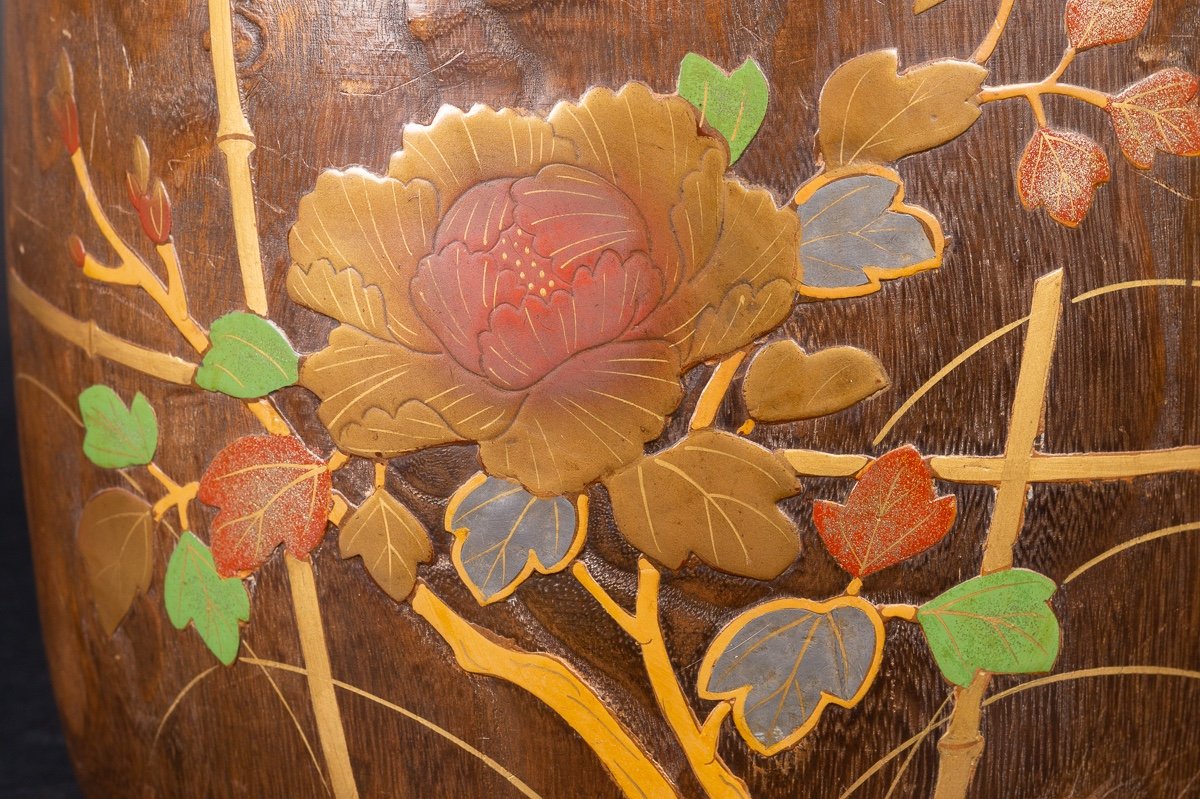 Hibachi Lacquered Kiri Wood (paulownia), Japan, Early. Twentieth Century-photo-3