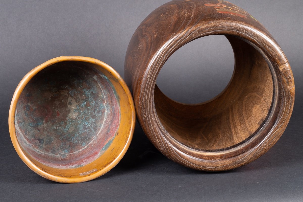 Hibachi Lacquered Kiri Wood (paulownia), Japan, Early. Twentieth Century-photo-6