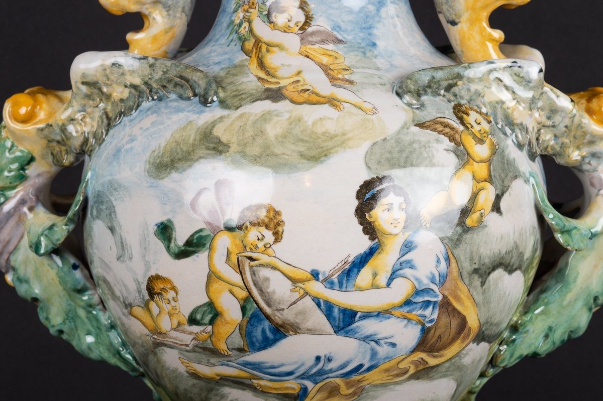 Vase Avec Sirènes, Néo-renaissance, Italie, XIXe Siècle. -photo-2