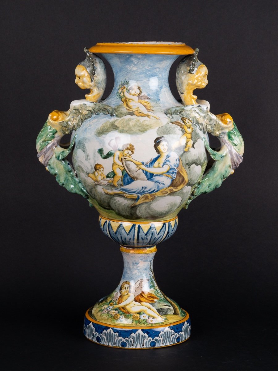 Vase Avec Sirènes, Néo-renaissance, Italie, XIXe Siècle. 