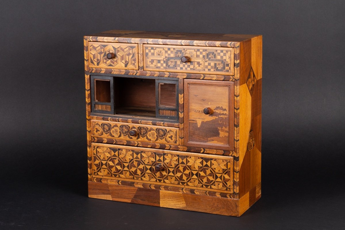 Cabinet Marqueté Kodansu, Japon, ère Meiji (1868-1912) -photo-3