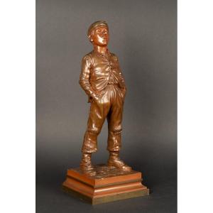 Boy Whistler, Halfdan Hertzberg (1857-1890), Bronze, Late Nineteenth Century