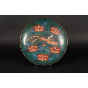 Cloisonne Dish With Phoenix, Japan, Edo, Circa 1850.