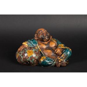 Hotei - Laughing Buddha, Kutani, Japan, Meiji Era (1868-1912). 