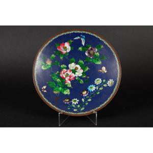 Ginbari Cloisonne Plate, Japan, Meiji Era (1868-1912). 