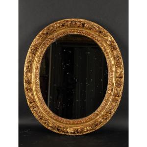Oval Gilded Mirror, Louis XIV, 17th - 18th Century. 