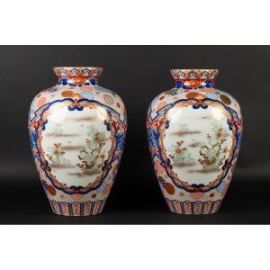 Paire de vases, Fukagawa - Koransha, Arita - Imari, Japon, époque Meiji (1868-1912). 