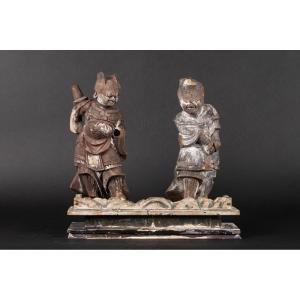 Deux généraux célestes, Japon, période Edo, XVIIe siècle.