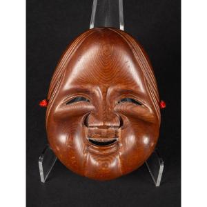 Okame Mask, Wood, Japan, 19th-20th Century.
