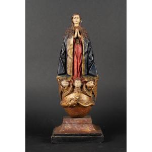 Notre-Dame de l'Immaculée Conception, bois polychrome, Espagne, baroque, XVIIIe siècle.   