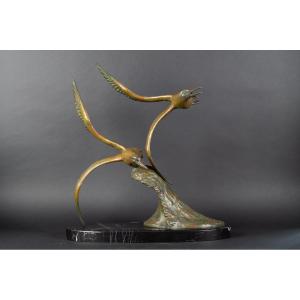 Paire de mouettes, Rulas, Art déco, années 1920-1930.