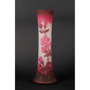 Vase With Flowers, Charles Vessière, Nancy, Early 20th Century.  