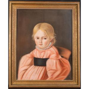 Portrait d'enfant, pastel, France, vers 1830. 